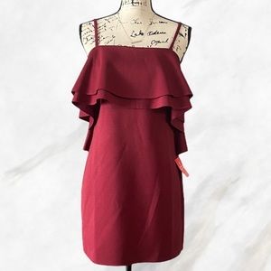NWT ASOS Burgundy Sleeveless Ruffle Cocktail Dress